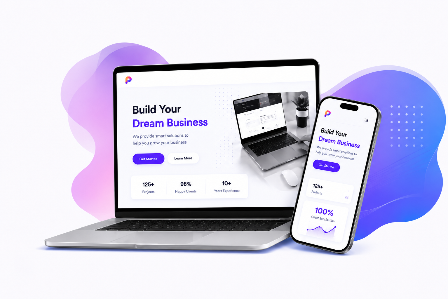 Nexus responsive professional website design on desktop and mobile